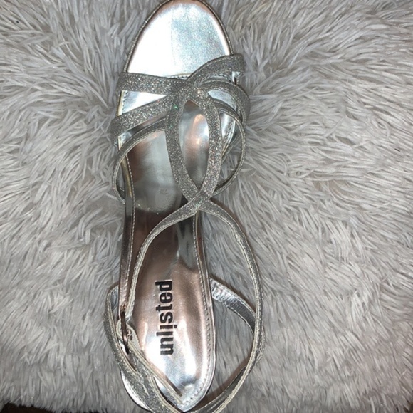 Unlisted Platform Stiletto Heels Silver Sparkle Strappy Shoes Woman’s 9.5 - Picture 5 of 14